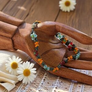 Boho Handcrafted Style Multicolour Beaded Anklet